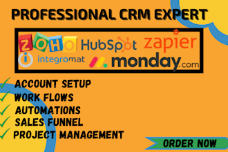 set up hubspot CRM, pipedrive workflow, zoho CRM, and custom integration