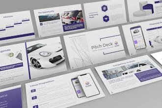 design investor pitch deck, powerpoint presentation, canva slides, google slides