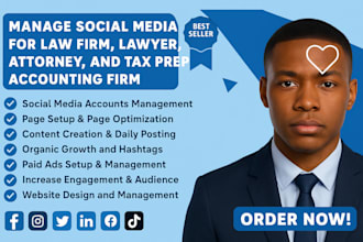 be your expert smm for law firm, lawyer, attorney, tax prep and immigration firm