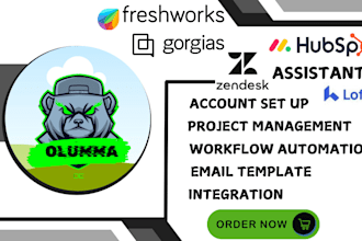 set up zendesk, gorgias, freshdesk, hubspot CRM with ai chatbot integration