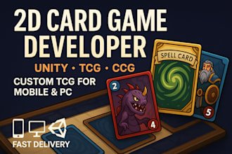 do 2d unity game development trading card game ccg board game for mobile and pc