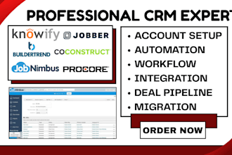do knowify jobnimbus construction zoho crm procore  jobber smartsheet automation