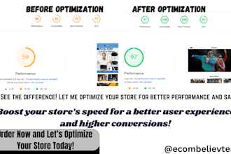 optimize your shopify store for speed, SEO, conversions and sales performance