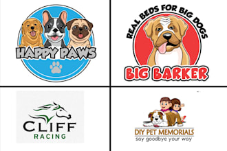 do unique horse farm, pet, cat, dog, animal, and streetwear logo design