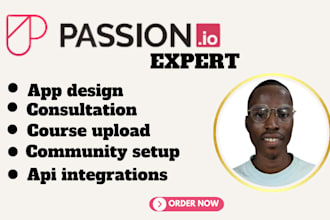 develop online course website and  mobile app with passion io kajabi thinkific