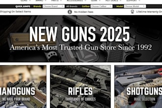 build gun ecommerce website ammo website firearm website machine gun website