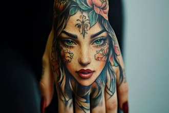 create custom american traditional tattoo design old school style