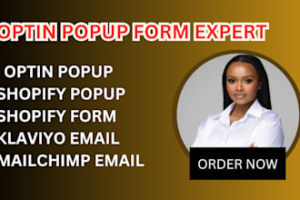 create high converting shopify optin popup forms, klaviyo mailchimp integration