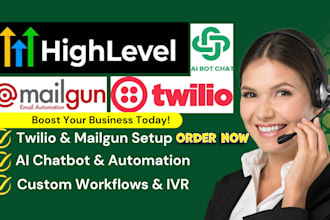 setup integrate twilio mailgun and ai chatbot agents ghl automation gohighlevel