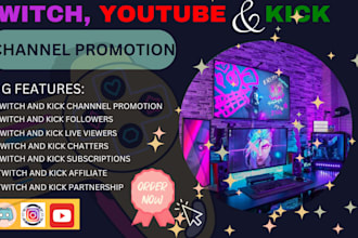 promote and grow your twitch, youtube, or kick live stream