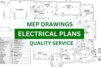 do architecture electrical plan with autocad and revit for city permit