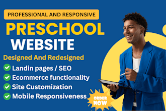 design kindergarten preschool childcare daycare wordpess school website