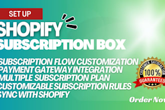 setup shopify subscription box and build shopify subscription website design
