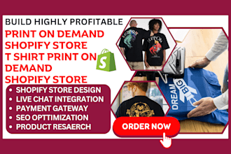 design print on demand shopify store printful printify shopify website