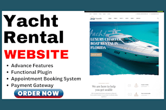 build responsive yacht cruise rental website boat rental booking website