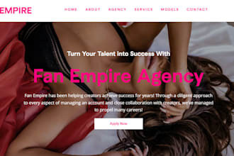 design onlyfans agency website, modelling website, onlyfans management website,