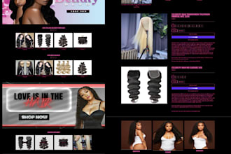 design hair extension shopify store, hair extension store hair extension website