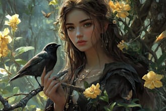 do dnd, fantasy character, dnd party, and concept art