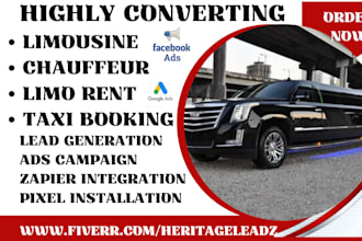 generate limo rent leads limousine chauffeur taxi booking leads via ads campaign