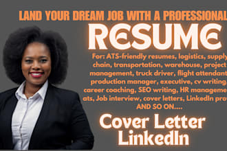 write logistics supply chain transportation warehouse flight truck driver resume