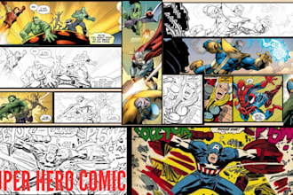 draw comic book comic strip comic illustration  comic book cover comic artist
