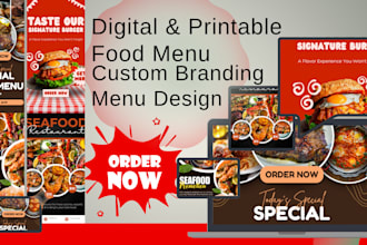 design food menu template, restaurant logo, bar, club, pizza complete branding