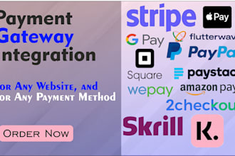 integrate stripe paypal skrill gpay paystack worldpay coinbase shopify ecommerce