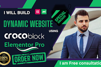design a dynamic website using crocoblock, jet engine, elementor pro