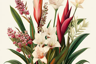 make a botanical illustration art for you
