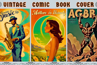 retro vintage comic book cover retro album cover vintage comic cover design