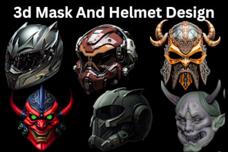 sculpt 3d mask 3d helmet model cosplay mask 3d oni mask 3darmor for 3d printing