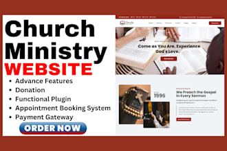 design responsive church website church charity ministry donation website
