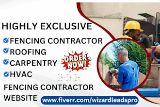design fencing contractor flooring roofing hvac carpentry landing page website