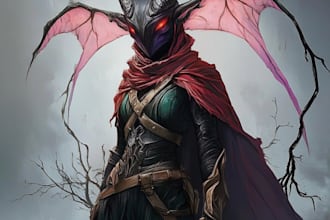 make a unique fantasy character concept art