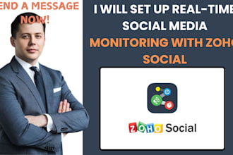 set up real time social media monitoring with zoho social