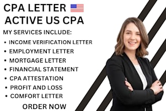 professional CPA letter for business verification
