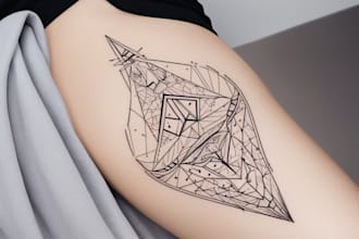 make line art, monoline geometric, minimalist tattoo design