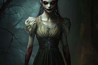 design a fantasy horror character art and dark art character