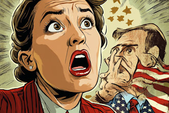 do stylized political caricature illustration cartoons