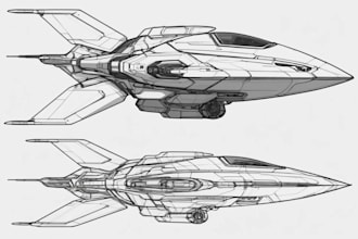 cerate concept art spaceship or vehicle design