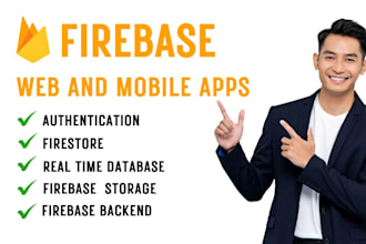 do firebase auth, studio, database, storage, backend integration in web apps