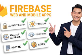 setup firebase backend ,authentication, database, storage, functions in website
