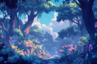 draw visual novel character, cg, design, background in anime