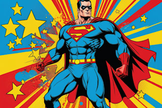 design an amazing superhero pop art
