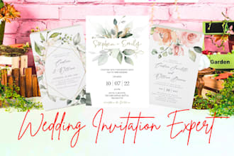 design digital wedding invitation card, save the date  birthday party greeting