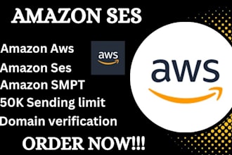 create and setup amazon ses with 50k daily sending limit