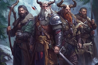 made awesome dnd party art and a dnd character