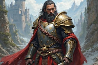 make fantasy character design use d and d, illustration