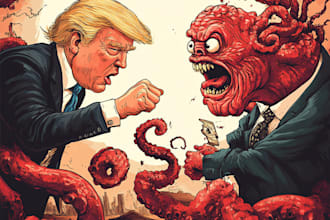 draw an eye catching editorial or political cartoon