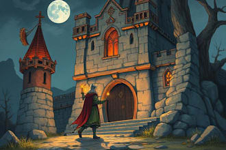 make illustration in fantasy and medieval style
